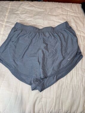 Nike Slate Gray Women's Athletic Shorts with Swoosh